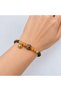 Black Beaded Orange Detailed Ethnic Figured Dangle Bracelet Accessory