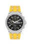 Yellow-Black Men's Wristwatch |   45mm Stainless Steel Case, Silicone Cord - 8