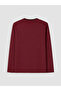 Ozmarka New Season Burgundy Crew Neck Long Sleeve Men's Pajama Top - 3