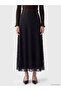 Vizyon New Season Black Elastic Waist Lace A-Line Skirt - 2