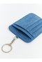Ozmarka New Season Blue Leather Look Women's Card Holder with Keychain - 4