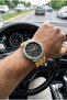 Yellow-Black Men's Wristwatch |   45mm Stainless Steel Case, Silicone Cord - 2