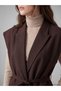 Brown Belted Women's Classic Vest - 3