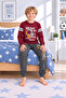 Boy's Gez Garson Music Themed Long Sleeve Cotton Interlock Pajama Set 5305 - 3