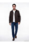 Vizyon New Season Brown Regular Fit Velvet Collar Men's Jacket - 2