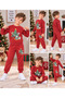 Boys' Tracksuit Set – Red Christmas Themed Printed Sweatshirt and Pants, Winter Sportswear Set with Christmas Pattern - 3