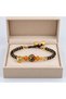Black Beaded Orange Detailed Ethnic Figured Dangle Bracelet Accessory - 3