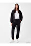 Özmarka New Season Black Women's Thick Jogger Sweatpants
