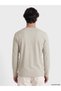 Vizyon New Season Beige Crew Neck Long Sleeve Men's T-Shirt - 4