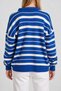 Polo Collar Striped Knitwear Sweater Lnt0045 Blue Ecru - 6