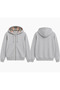 Plaid Inner Detailed Zippered Hooded Hoodie Zip Cardigan - 4