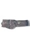 Douce Anthracite Smoked Nubuck Leather Belt |   Women's Design Belt with Asymmetrical Cut Buckle - Standard Size