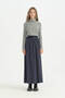 Drawstring A-Line Skirt - Navy Blue