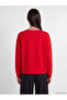 Özmarka New Season Red Oversize Soft Touch Women's Sweatshirt - 4
