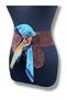 Élan Brown Nubuck Belt with Blue Scarf |   Casual Women's Belt - Standard Size - 5