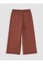 Özmarka New Season Brown Girls' Trousers with Elastic Waist - 5