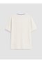 Vizyon New Season White Crew Neck Women's Shorts Pajama Set - 6