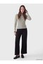 Ozmarka New Season Black High Collar Striped Women's Knitwear Sweater - 2