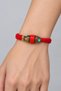 Red Knitted String Figure Detailed Handmade Beaded Stylish Bracelet Model