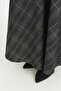 Semicircular Plaid Skirt with Belt - Black - 3