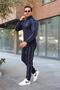 New Season Men's Tracksuit Set, Dark Blue with Piping
