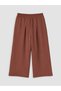 Özmarka New Season Brown Girls' Trousers with Elastic Waist - 3