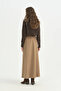 Suede Skirt - Camel - 4