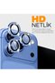 iPhone 18 Pro / 18 Pro Max Stone Camera Lens Protector – Tempered Glass and Metal Ring (Blue) - 4