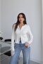 Ecru Cardigan with Lace Detail on the Sleeves