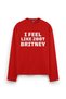Britney 2007 Printed Long Sleeve Oversize Fit T-Shirt Red