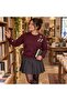 Yubi Stitch Women's Burgundy Daisy Flower Series - Thin Sweatshirt - 2