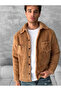 Men's Plush Teddy Jacket Oversized Shirt Collar Buttoned Pocketed Winter Coat - 2