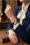 Silver Rectangular Case Women's Wristwatch |   24mm Stainless Steel Case, Black Leather Band - 5