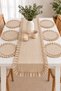 7 Piece Ruffled Muslin Runner Set for 6 People - 2