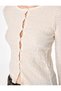 Bürümcük Fabric Asymmetrical Cut Buttoned Crew Neck Long Sleeve Cardigan - 4