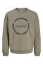 Khaki JJBENSON Slogan Print Pullover Sweatshirt - 5
