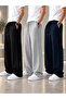 3-Piece Sweatpants (Black-Grey-Navy Blue) Men's Casual Loose Fit with Pockets