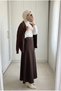Women's Belted High Waist Crepe Fabric Flared Long Skirt - 2