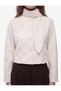 Scarf Collar Long Sleeve Buttoned Stitching Detailed Seasonal Jacket - 3