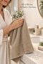 Luxury Patterned Hand and Face Bath Towel 100% Cotton 1 Piece Water Absorbent Odorless Bride's House Beige Color - 2
