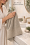 Luxury Patterned Hand and Face Bath Towel 100% Cotton 1 Piece Water Absorbent Odorless Bride's House Mink Color - 3