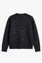 Black Crew Neck Sequin Sweater - 6