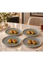 Modern Porcelain İnci 6 Piece Cake Plate Set 19 cm Black White - 4