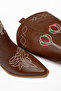 Women's Cowboy Boots Embroidered Pointed Toe Thick Heel Western Boots - 5
