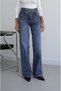 Dark Blue Cross Belt Detail Jeans - 4