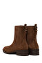 Women's Tan Buckle Suede Leather Chelsea Boots Wf180029Ds - 6