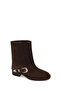 Women's Mink Buckle Suede Leather Boots Wf180030Ds - 7