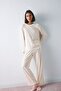 Regular Fit Crew Neck Long Sleeve Velur Pajama Set H8800Ax26Au