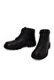Men's Black Lace-Up Zippered Leather Boots Wm600019Dv - 4
