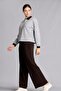 Barrel Fit Wide Leg Long Sports Sweatpants with Front Sewn Pockets H8526Ax26Au - 2